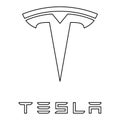 Humpolec, Czech Republic - October 20, 2023: Tesla - automobile company car icon vector illustration