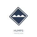 Humps sign icon. Trendy flat vector Humps sign icon on white background from traffic sign collection