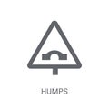 Humps sign icon. Trendy Humps sign logo concept on white background from Traffic Signs collection