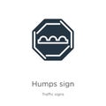 Humps sign icon vector. Trendy flat humps sign icon from traffic signs collection isolated on white background. Vector Royalty Free Stock Photo