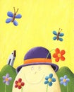 Humpty Dumpty with flowers