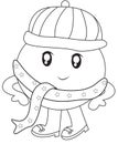 Humpy Dumpy with a scarf coloring page