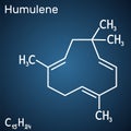 Humulene, alpha-humulene or ÃÂ±-caryophyllene molecule. It is component of the essential oil from flowering cone of hops plant.