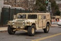 HUMV military hummer on guard at Washington DC USA