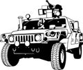 humvee military vehicle with heavy machine gun Royalty Free Stock Photo