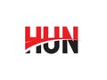 HUN Letter Initial Logo Design Vector Illustration