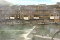 Old architectural houses called Diaojiaolou build along Tuojiang river. Fenghuang ancient town was added to the Unesco World Herit Royalty Free Stock Photo