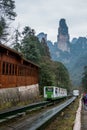 Hunan Zhangjiajie National Forest Park Jinbian Creek Shilihualang `small train`