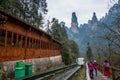 Hunan Zhangjiajie National Forest Park Jinbian Creek Shilihualang `small train`