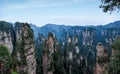 Hunan Zhangjiajie National Forest Park, the old house field `magic gathering` peaks Royalty Free Stock Photo