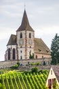 Hunawihr (Alsace) - Church and vineyard Royalty Free Stock Photo