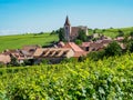 Hunawihr village and surrounding vineyards, Alsace, France Royalty Free Stock Photo