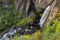 Hundafoss Waterfall in Skaftafell Natural Park Royalty Free Stock Photo