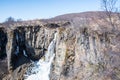 Hundafoss waterfall in Skaftafell in Vatnajokull national park in Iceland Royalty Free Stock Photo