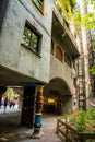 Hundertwasser house in Vienna, Austria. Beautiful unusual house is one of the main attractions