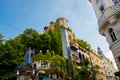 Hundertwasser house in Vienna, Austria. Beautiful unusual house is one of the main attractions