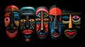 Hundertwasser-inspired Image Depicting Mask Shortage On Black Background