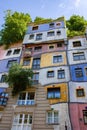 Facade at Hundertwasse Village in Vienna, Austria