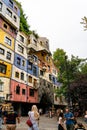 Hundertwasserhaus coloful house in Vienna Wien, Austria.