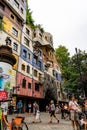 Hundertwasserhaus coloful house in Vienna Wien, Austria.