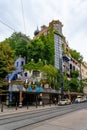 Hundertwasserhaus coloful house in Vienna Wien, Austria.