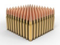 Hundred big calibre bullets Royalty Free Stock Photo