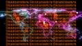hundred digital light global map change color to orange ransomware text effect concept hacker use ransomware to encryption data