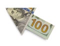 Hundred Dollar Arrow Royalty Free Stock Photo