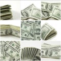 Hundred dollar bill collage