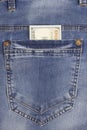 Hundred dollar bill inside back pocket jeans