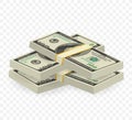 Hundred dollar bill on white background. Money. Vector stock illustration. Royalty Free Stock Photo
