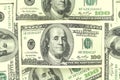 Hundred dollar bills background Royalty Free Stock Photo