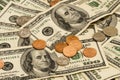 Hundred Dollar Bills and Change Royalty Free Stock Photo