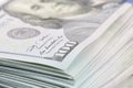 Hundred dollars bank notes background Royalty Free Stock Photo