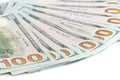 Hundred dollars bank notes background Royalty Free Stock Photo