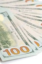 Hundred dollars bank notes background Royalty Free Stock Photo