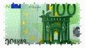 Hundred euro banknote jigsaw puzzle on white background