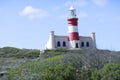 Cape Agulhas lighthouse at the Southern most tip of Africa Royalty Free Stock Photo