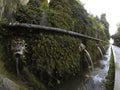 The Hundred Fountains Cento Fontane in the beautiful gardens of Villa D`Este, in Tivoli, Italy. Walk a hundred fountains