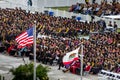 Graduation students and ceremony - flag