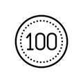 Black line icon for Hundred, score and guarantee