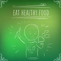 Hundred important reminders - notes - Eat Healthy Food - Green g