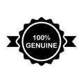 Hundred Percent Genuine Tag Icon Royalty Free Stock Photo