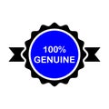 Hundred Percent Genuine Tag Icon Royalty Free Stock Photo