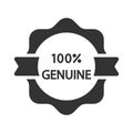 Hundred percent Genuine tag, label icon Royalty Free Stock Photo