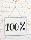 Hundred 100 % percent off black friday sale 100% discount golden Royalty Free Stock Photo