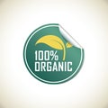 Hundred percent organic label. Vector illustration decorative background design Royalty Free Stock Photo