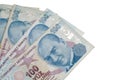 Hundred Turkish liras banknotes