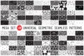 Hundred universal different geometric seamless patterns