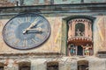 An hundred-year-old clock with animated cartoons